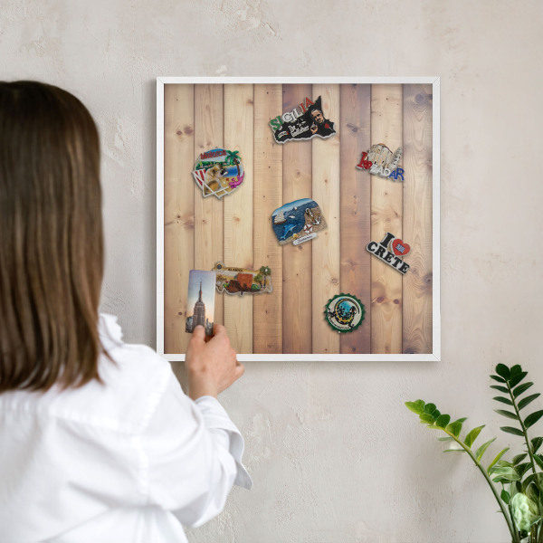 Tablero magnético metálico para souvenirs en color blanco Tablas de madera