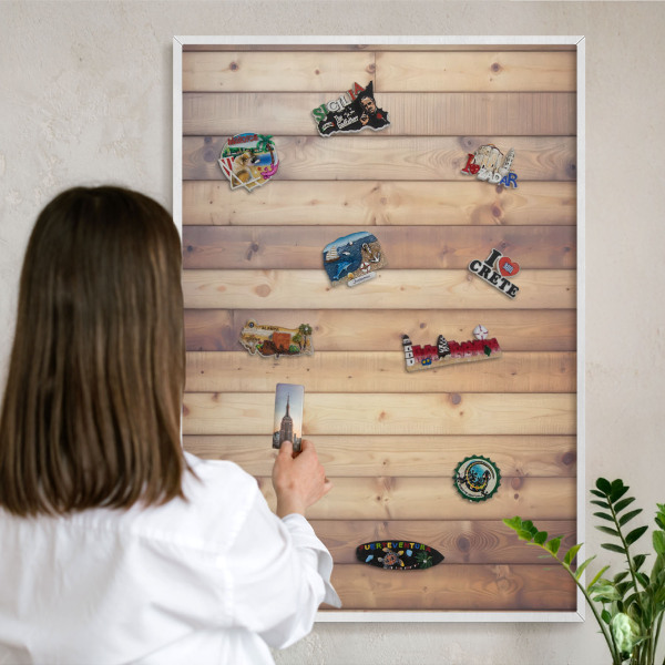 Tablero magnético metálico para souvenirs en color blanco Tablas de madera