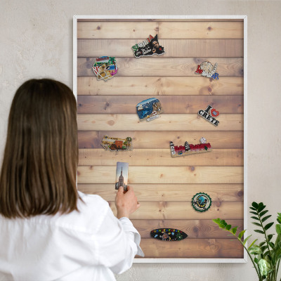 Tablero magnético metálico para souvenirs en color blanco Tablas de madera