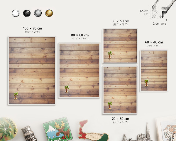 Tablero magnético metálico para souvenirs en color blanco Tablas de madera