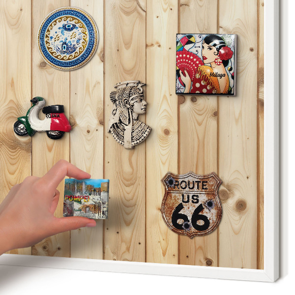 Tablero magnético de pared para imanes con marco blanco Tablas de madera