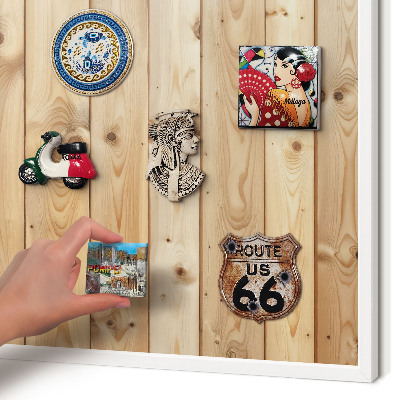 Tablero magnético de pared para imanes con marco blanco Tablas de madera