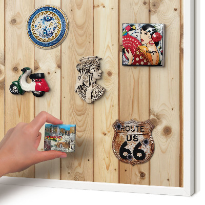 Tablero magnético de pared para imanes con marco blanco Tablas de madera