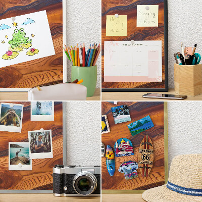 Tablero magnético metálico para souvenirs en color blanco Anillos de madera