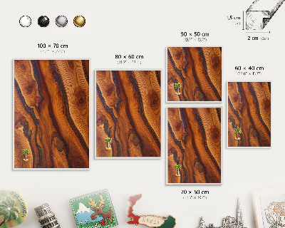 Tablero magnético metálico para souvenirs en color blanco Anillos de madera