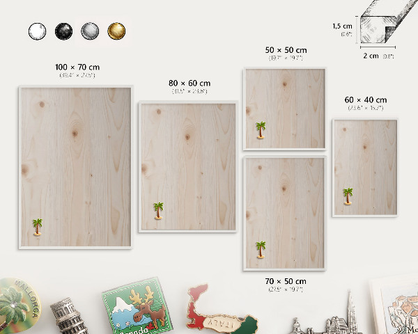Tablero magnético metálico para souvenirs en color blanco Patrón de madera