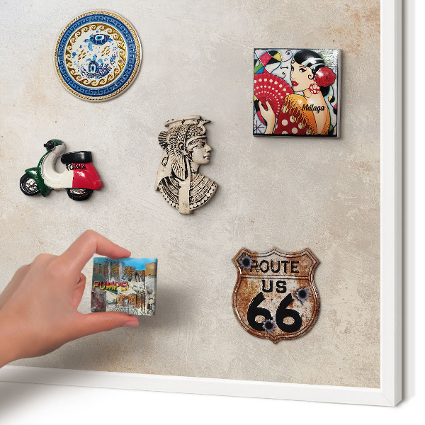 Tablero magnético de pared para imanes con marco blanco Fondo neutro