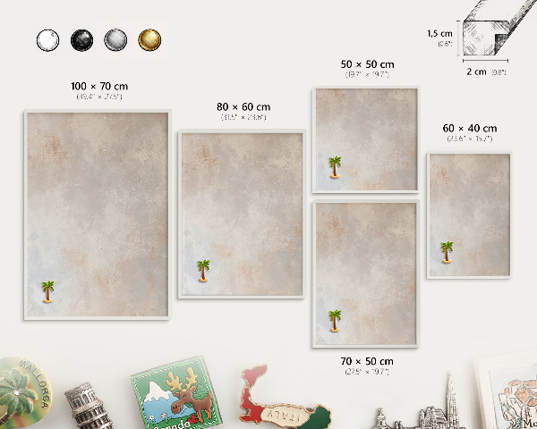 Tablero magnético de pared para imanes con marco blanco Fondo neutro