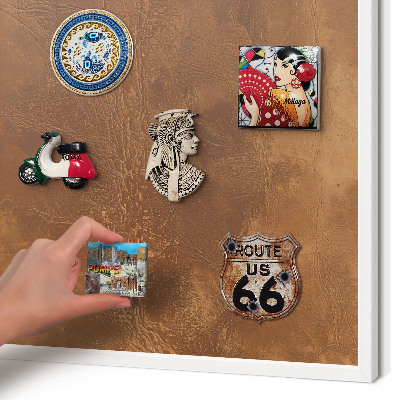 Tablero magnético de pared para imanes con marco blanco Textura marrón