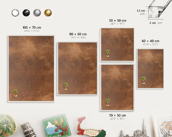 Tablero magnético de pared para imanes con marco blanco Textura marrón