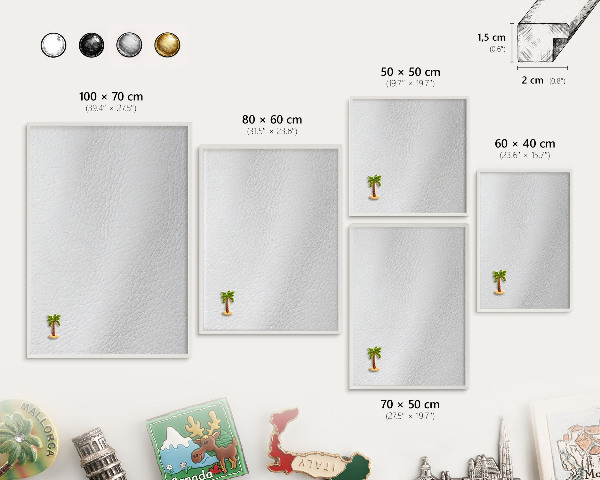 Tablero magnético metálico para souvenirs en color blanco Textura elegante