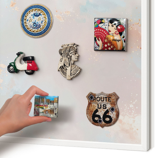 Tablero magnético de pared para imanes con marco blanco Armonía pastel