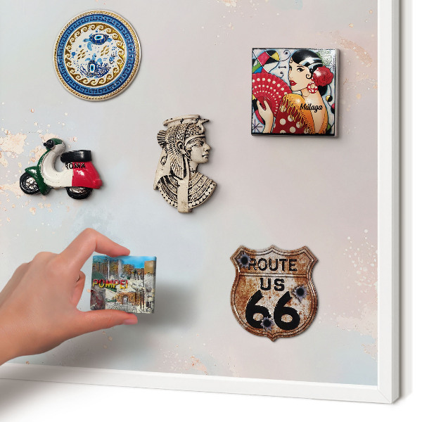 Tablero magnético de pared para imanes con marco blanco Armonía pastel