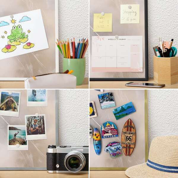 Tablero magnético metálico para souvenirs en color blanco Suave ligereza