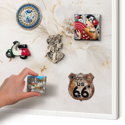 Tablero magnético metálico para souvenirs en color blanco Elegancia floral