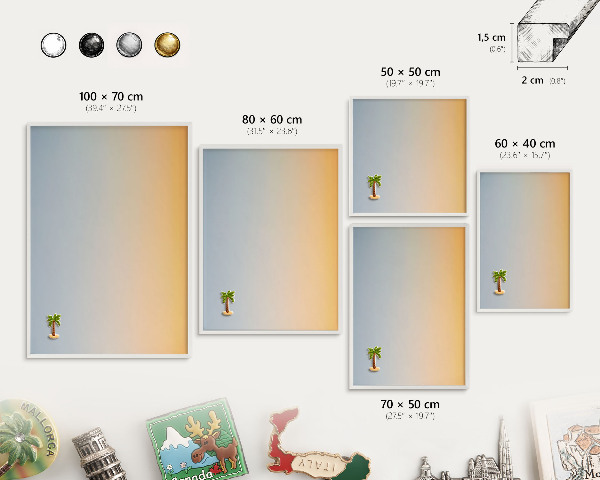Tablero magnético de pared para imanes con marco blanco Degradado pastel