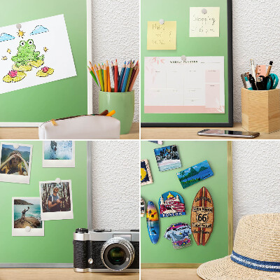 Tablero magnético metálico para souvenirs en color blanco Armonía verde