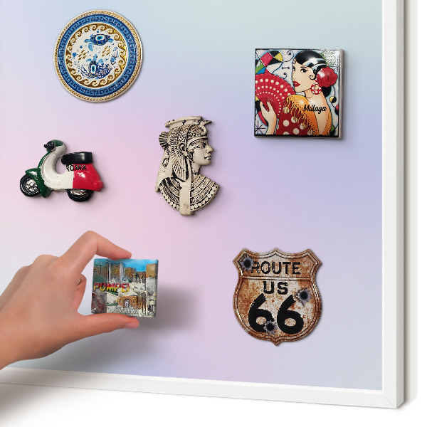 Tablero magnético de pared para imanes con marco blanco Degradado pastel