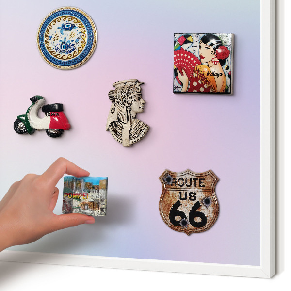 Tablero magnético de pared para imanes con marco blanco Degradado pastel