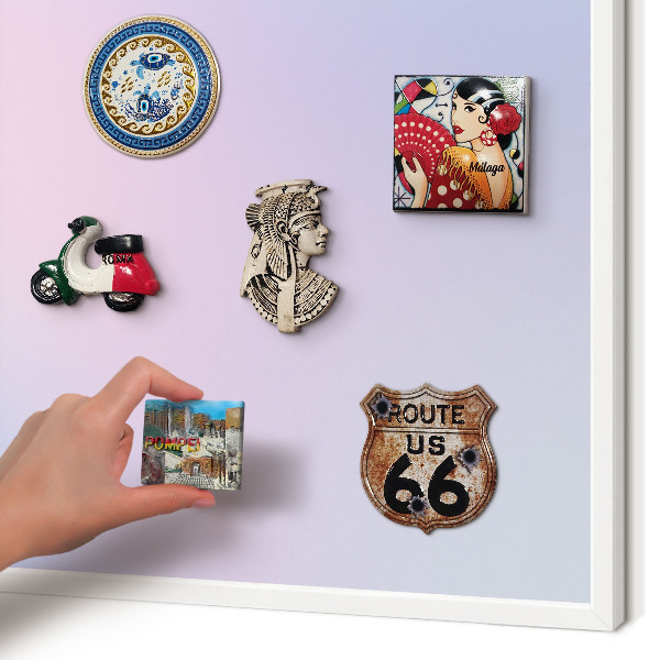 Tablero magnético de pared para imanes con marco blanco Degradado pastel
