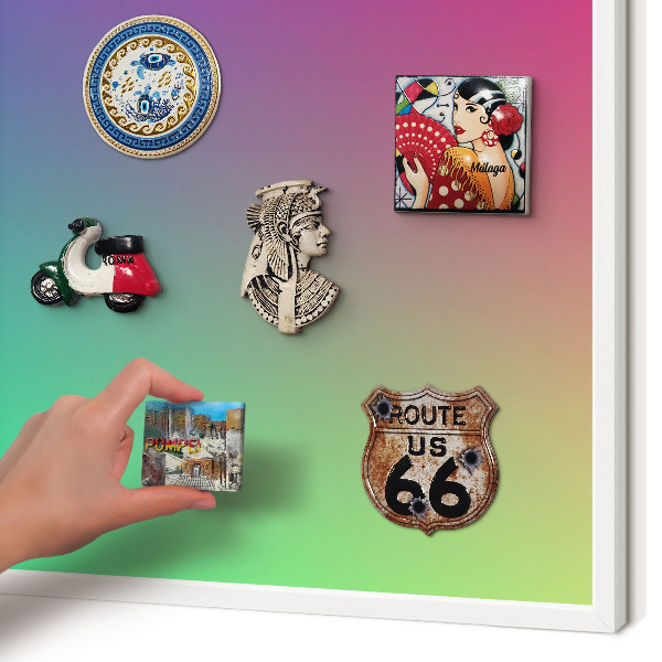Tablero magnético metálico para souvenirs en color blanco Degradado colorido