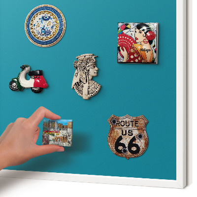 Tablero magnético de pared para imanes con marco blanco Turquesa fresco