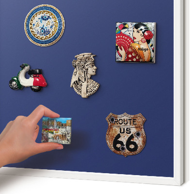 Tablero magnético de pared para imanes con marco blanco Azul marino intenso