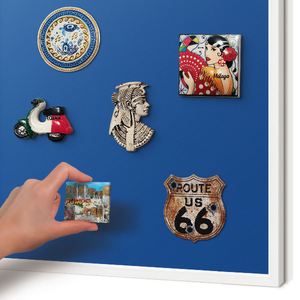 Tablero magnético metálico para souvenirs en color blanco Azul oscuro
