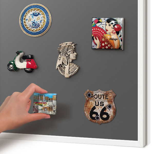Tablero magnético de pared para imanes con marco blanco Gris oscuro