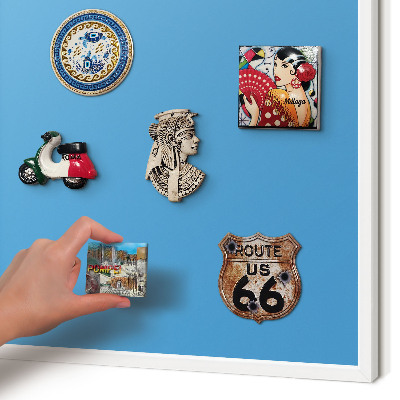 Tablero magnético de pared para imanes con marco blanco Aguas azules