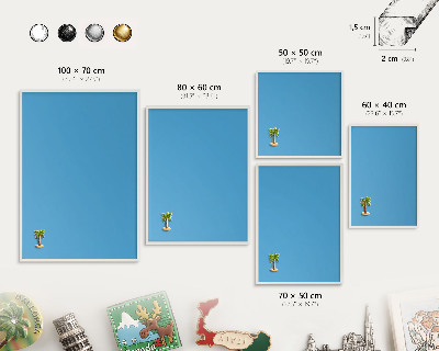 Tablero magnético de pared para imanes con marco blanco Aguas azules