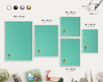 Tablero magnético metálico para souvenirs en color blanco Menta fuerte
