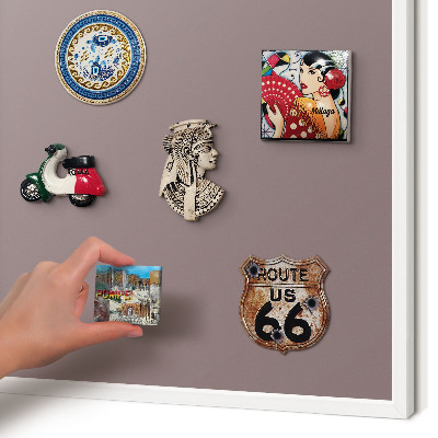 Tablero magnético de pared para imanes con marco blanco Marrón ceniza