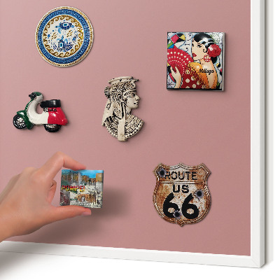 Tablero magnético de pared para imanes con marco blanco Rosa empolvado pastel
