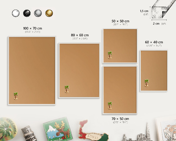 Tablero magnético de pared para imanes con marco blanco Naranja apagado