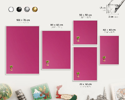 Tablero magnético metálico para souvenirs en color blanco Rosa intenso