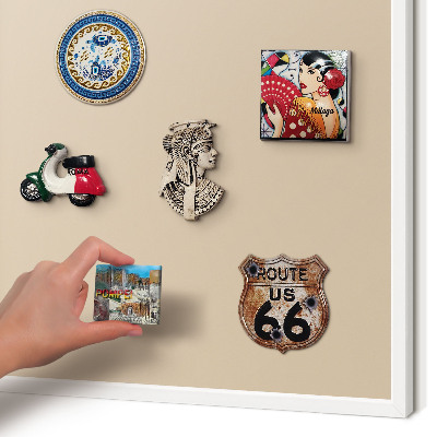 Tablero magnético de pared para imanes con marco blanco Naranja beige