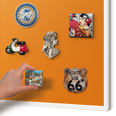 Tablero magnético de pared para imanes con marco blanco Naranja fuerte