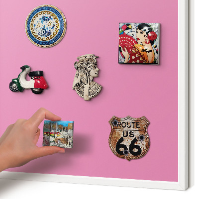 Tablero magnético metálico para souvenirs en color blanco Rosa frío
