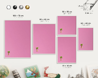 Tablero magnético metálico para souvenirs en color blanco Rosa frío
