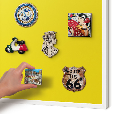 Tablero magnético de pared para imanes con marco blanco Amarillo intenso