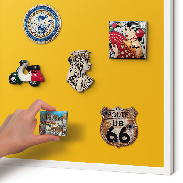 Tablero magnético de pared para imanes con marco blanco Naranja intenso
