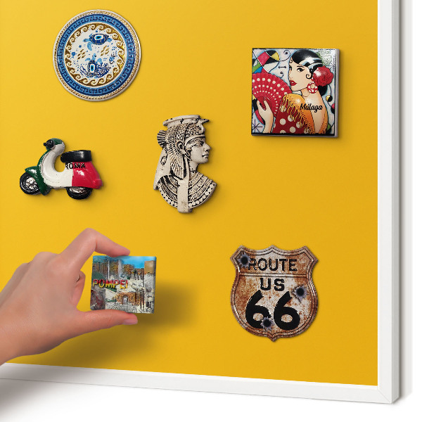 Tablero magnético de pared para imanes con marco blanco Naranja intenso