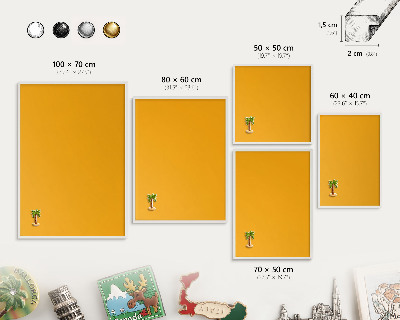 Tablero magnético de pared para imanes con marco blanco Naranja intenso