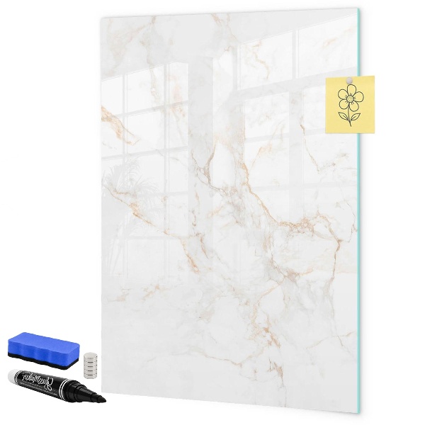 Pizarra borrable de cristal con imanes Tablero elegante para fotos y notas.