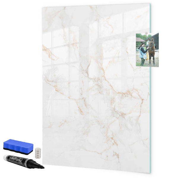 Pizarra borrable de cristal con imanes Tablero elegante para fotos y notas.