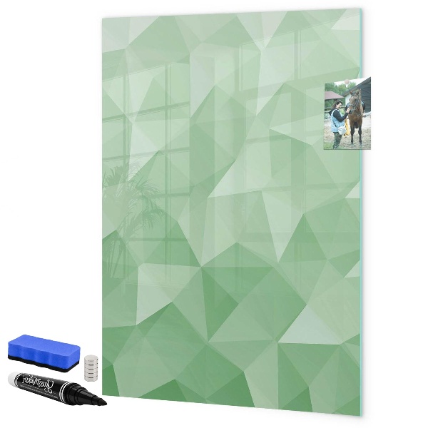 Pizarra borrable de cristal con imanes Un tablero colorido para presentar fotos