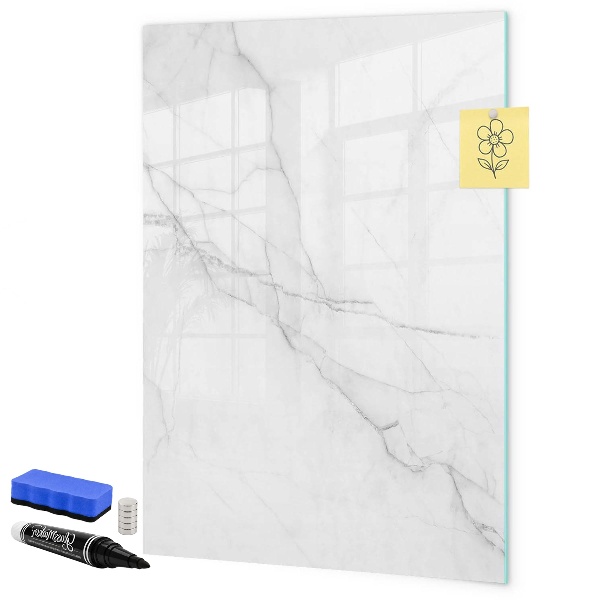 Pizarra borrable de cristal con imanes Tablero elegante para fotos y notas.