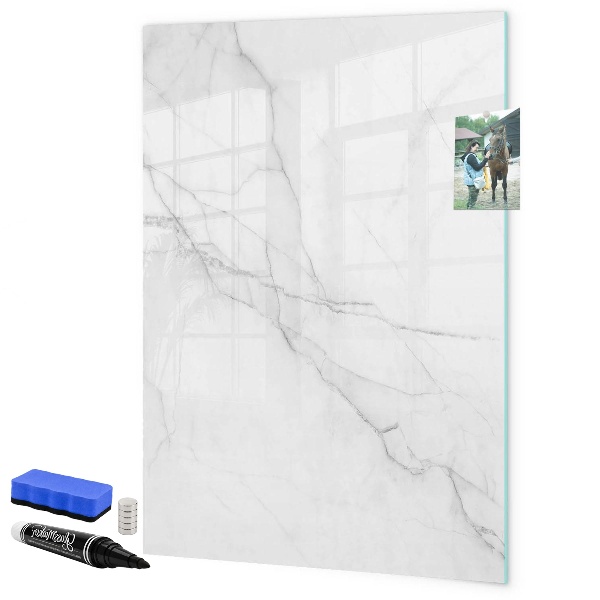 Pizarra borrable de cristal con imanes Tablero elegante para fotos y notas.