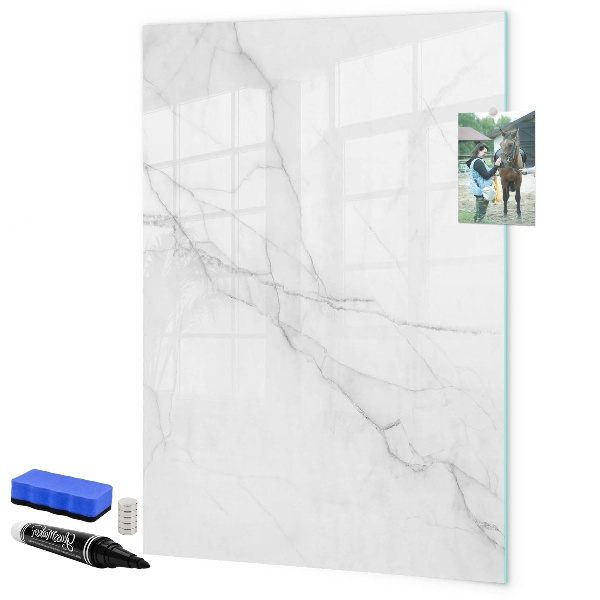 Pizarra borrable de cristal con imanes Tablero elegante para fotos y notas.
